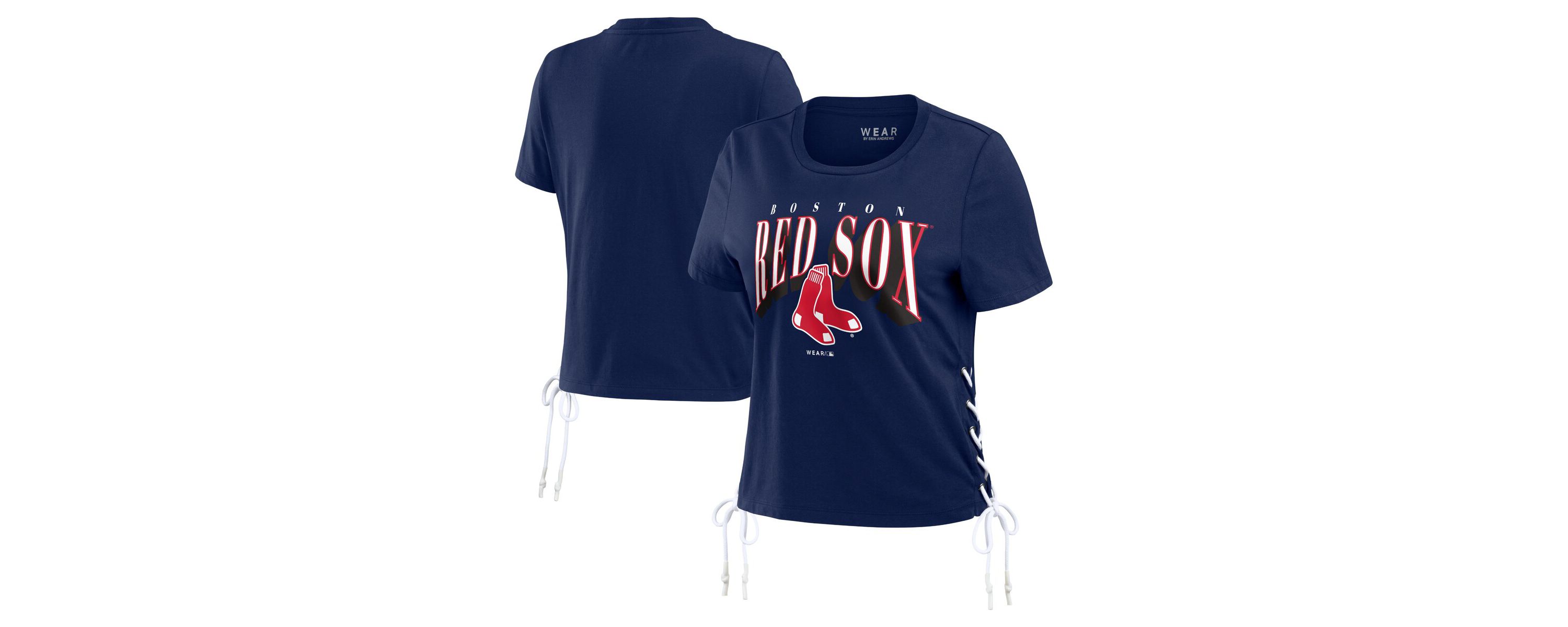 Boston Red Sox MLB Boston Sox Side Lace-Up Cropped T-Shirt