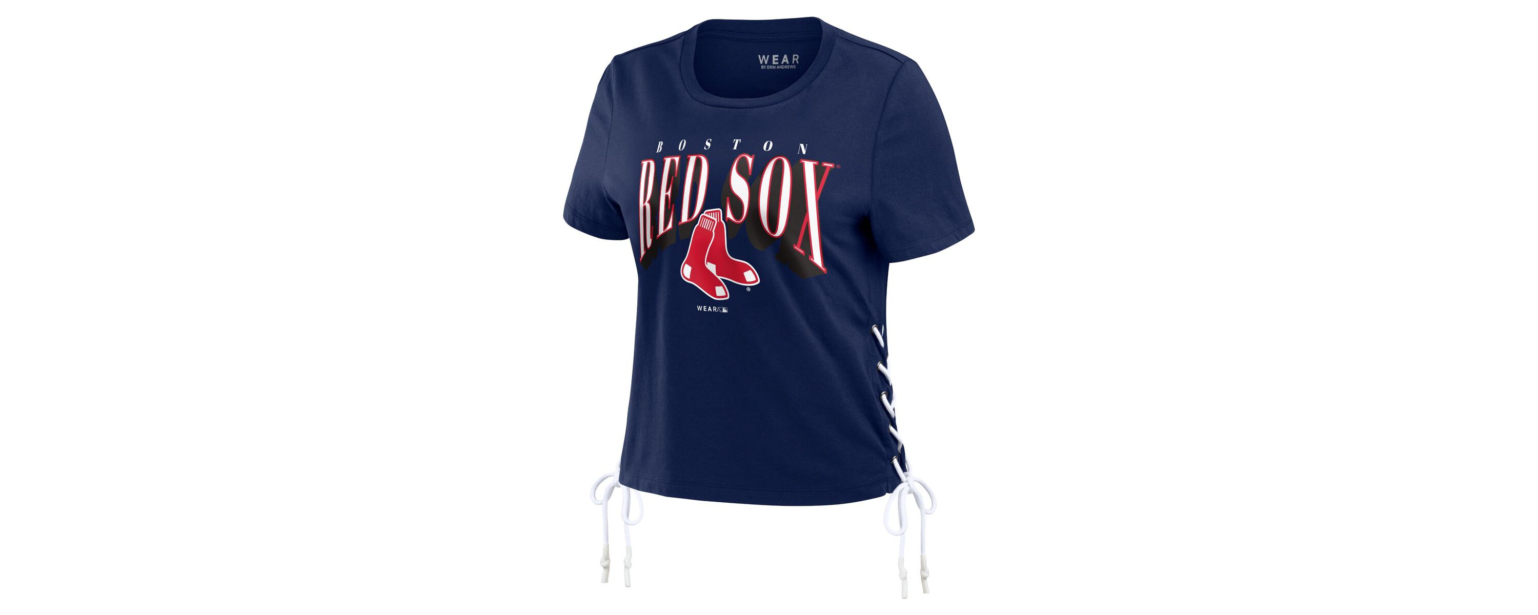 Boston Red Sox MLB Boston Sox Side Lace-Up Cropped T-Shirt