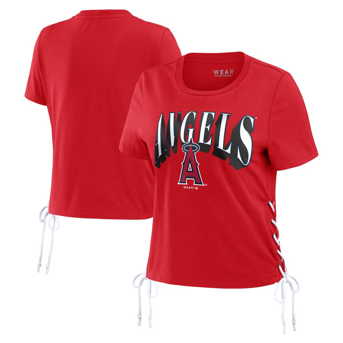 MLB Los Angeles Angels Side Lace-Up Cropped T-Shirt