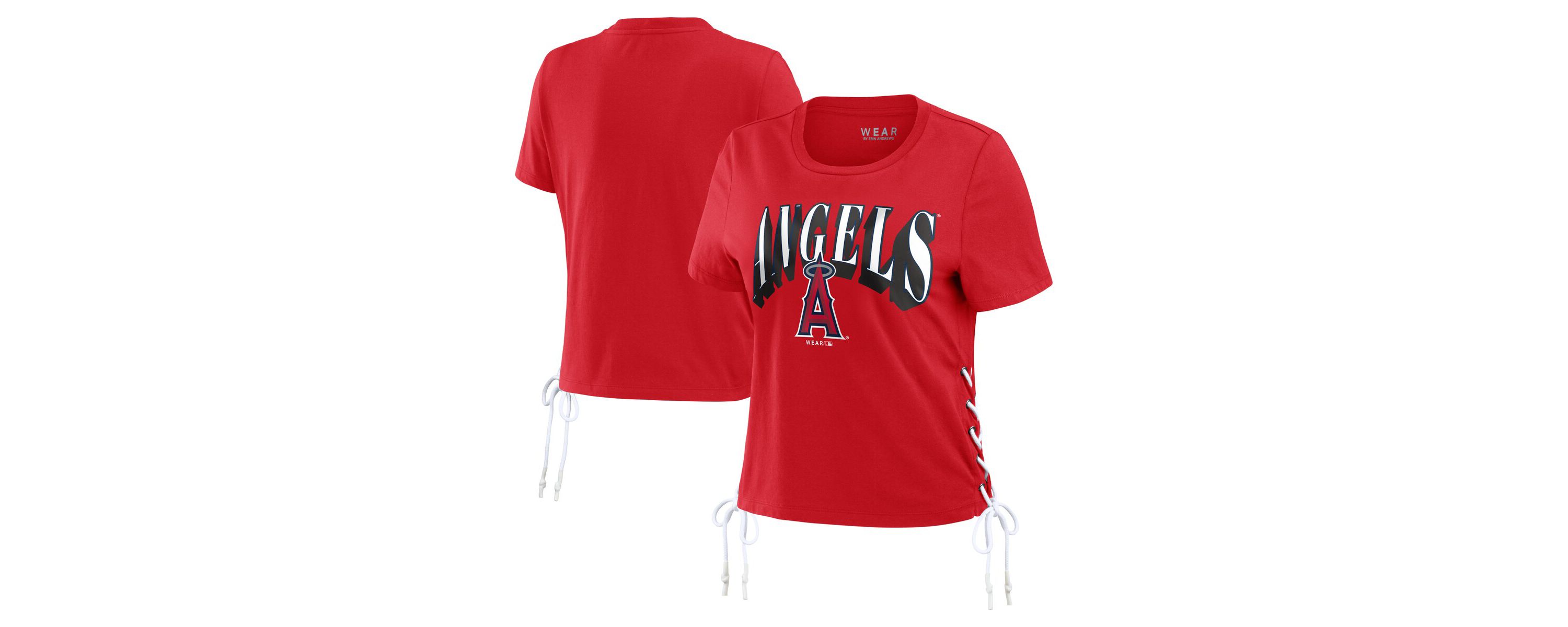 MLB Los Angeles Angels Side Lace-Up Cropped T-Shirt