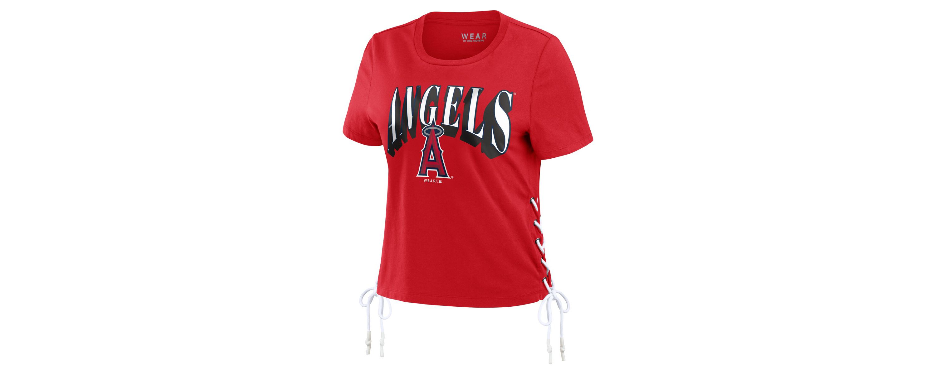 MLB Los Angeles Angels Side Lace-Up Cropped T-Shirt
