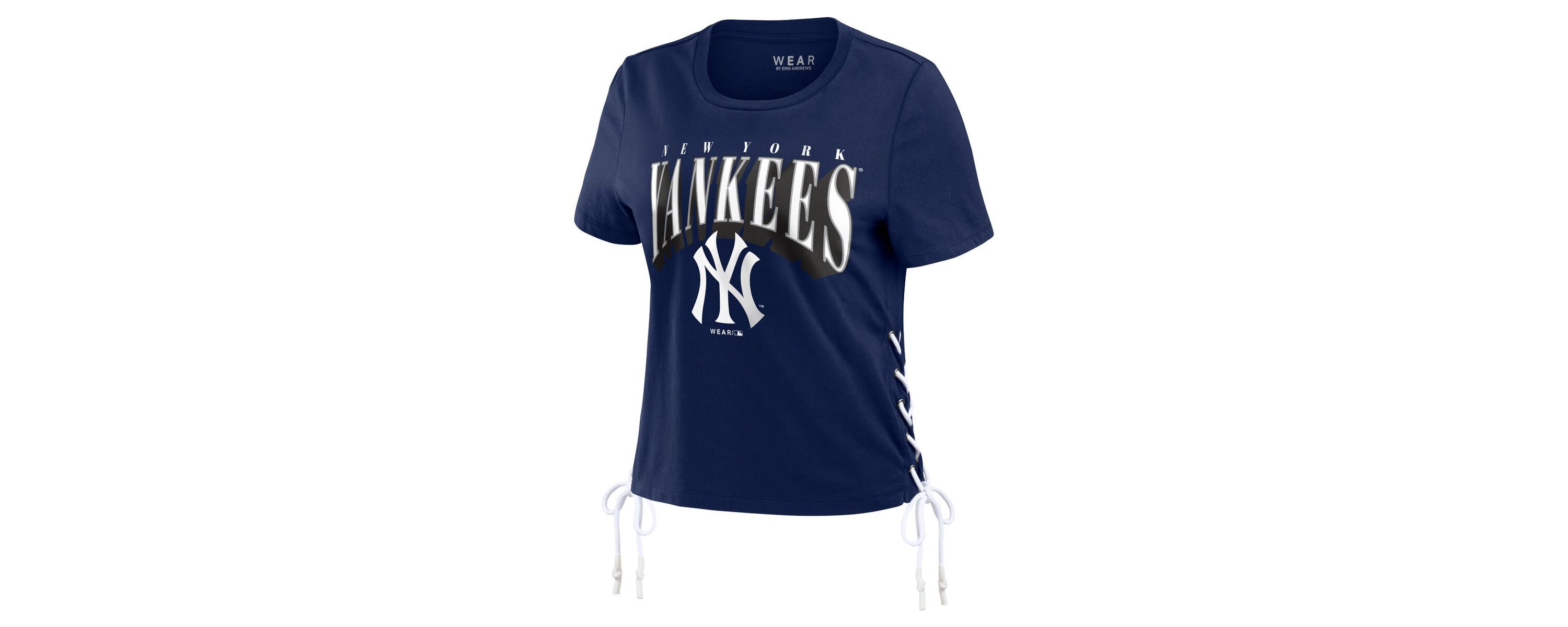 MLB New York Yankees Side Lace-Up Cropped T-Shirt