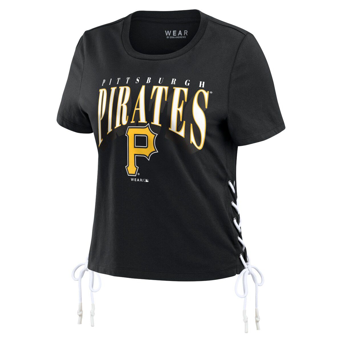 MLB Pittsburgh Pirates Side Lace-Up Cropped T-Shirt