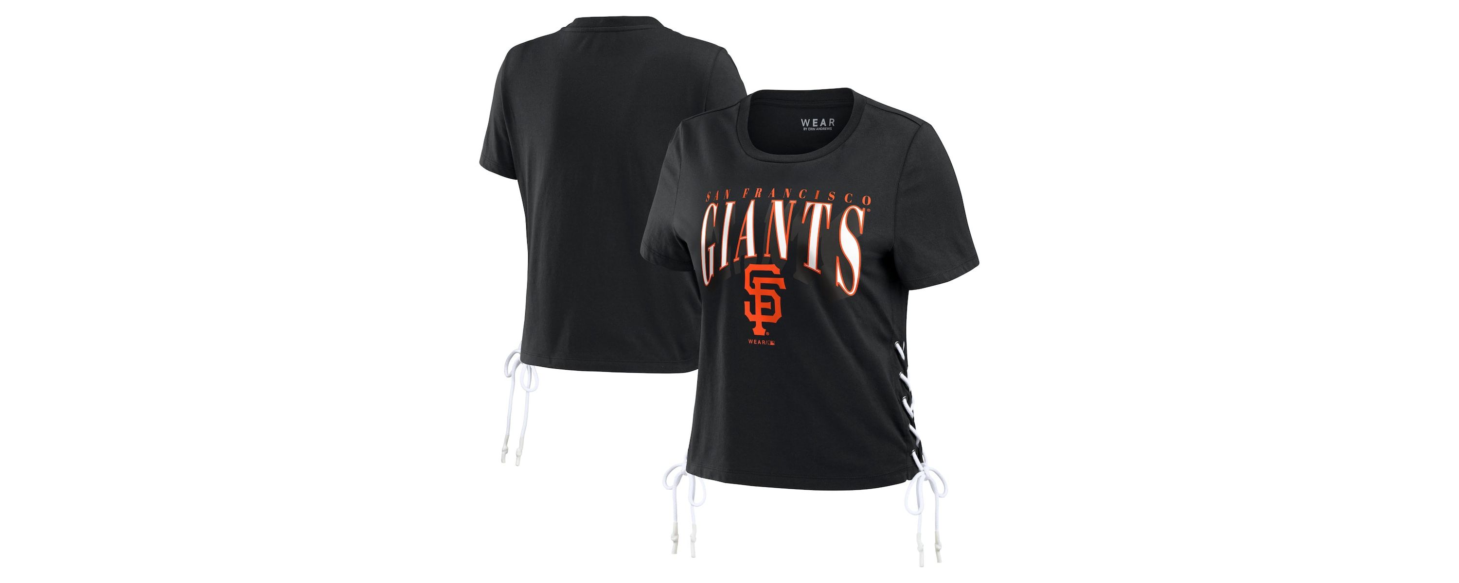 MLB San Francisco Giants Side Lace-Up Cropped T-Shirt