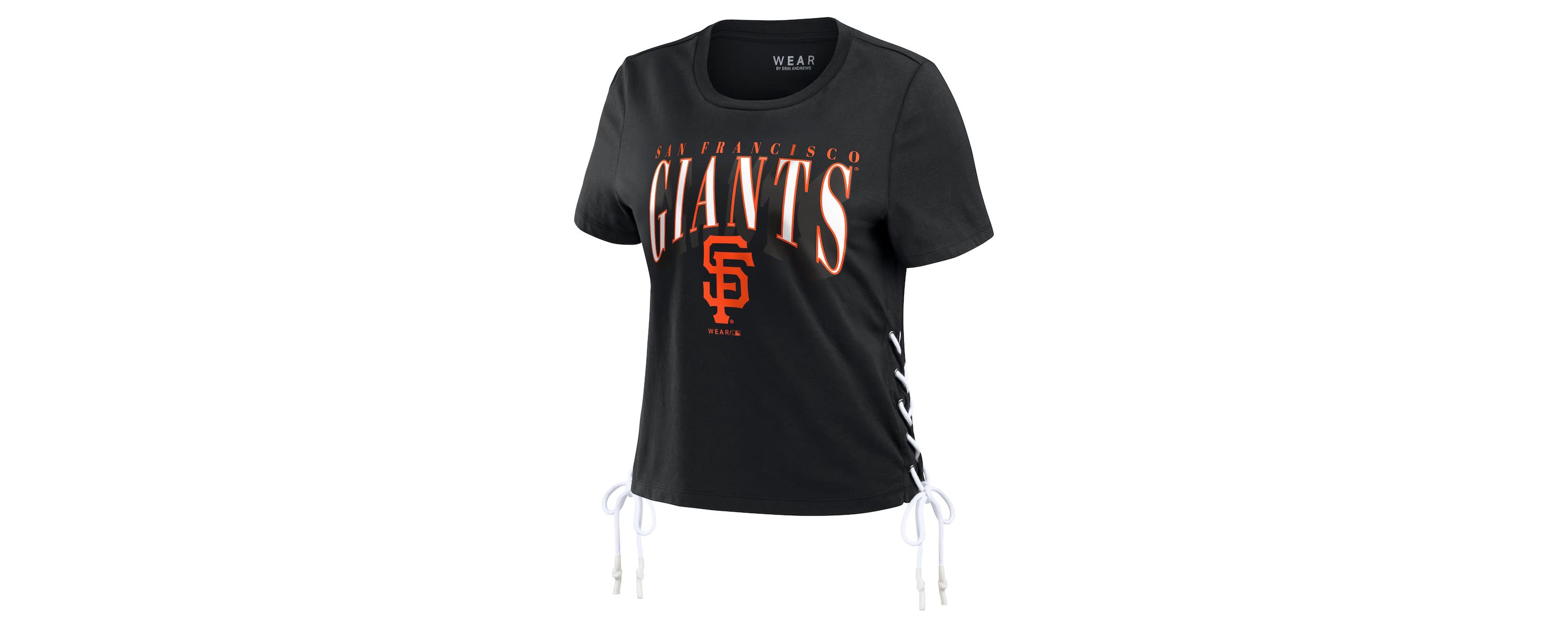 MLB San Francisco Giants Side Lace-Up Cropped T-Shirt