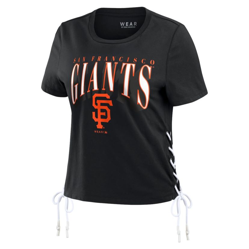 MLB San Francisco Giants Side Lace-Up Cropped T-Shirt