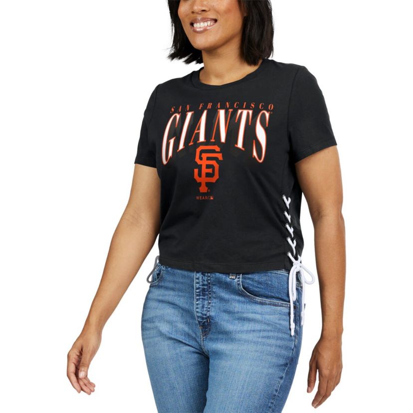 MLB San Francisco Giants Side Lace-Up Cropped T-Shirt