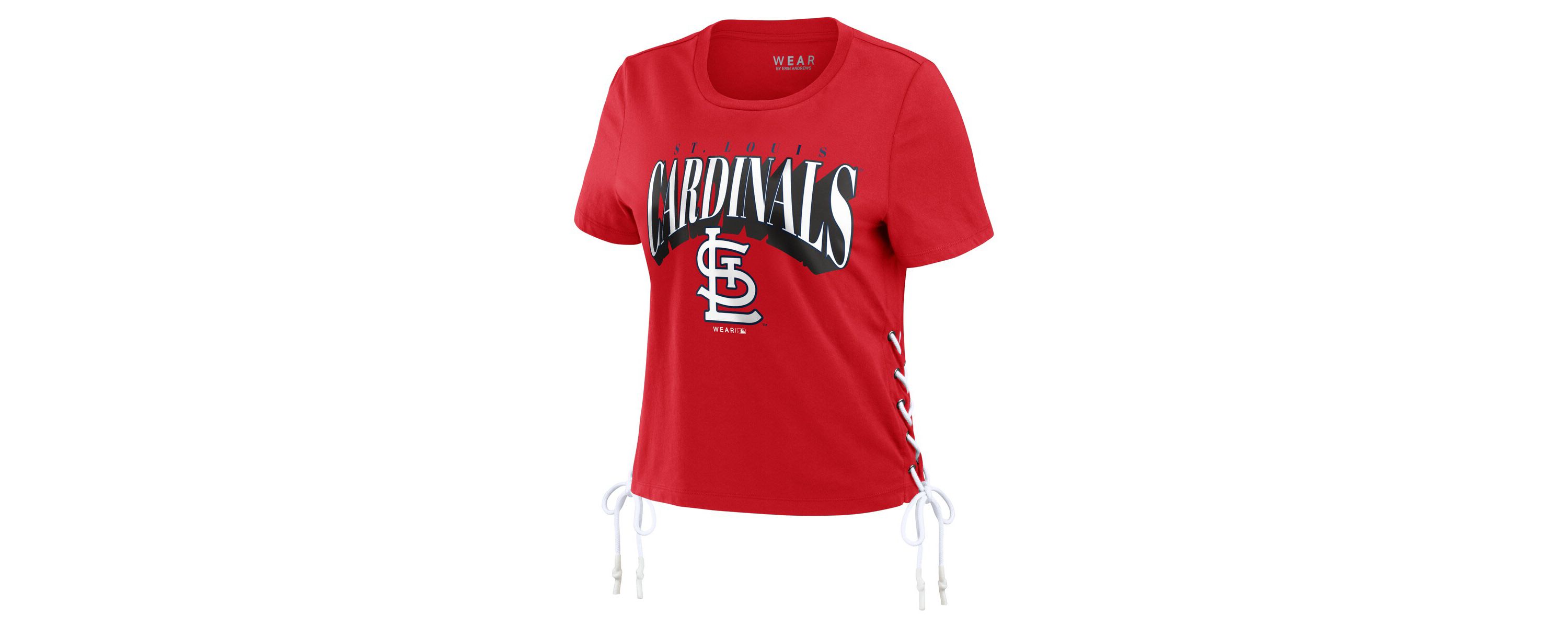 MLB St. Louis Cardinals Side Lace-Up Cropped T-Shirt