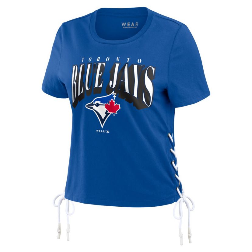 Toronto Blue Jays MLB Toronto Jays Side Lace-Up Cropped T-Shirt