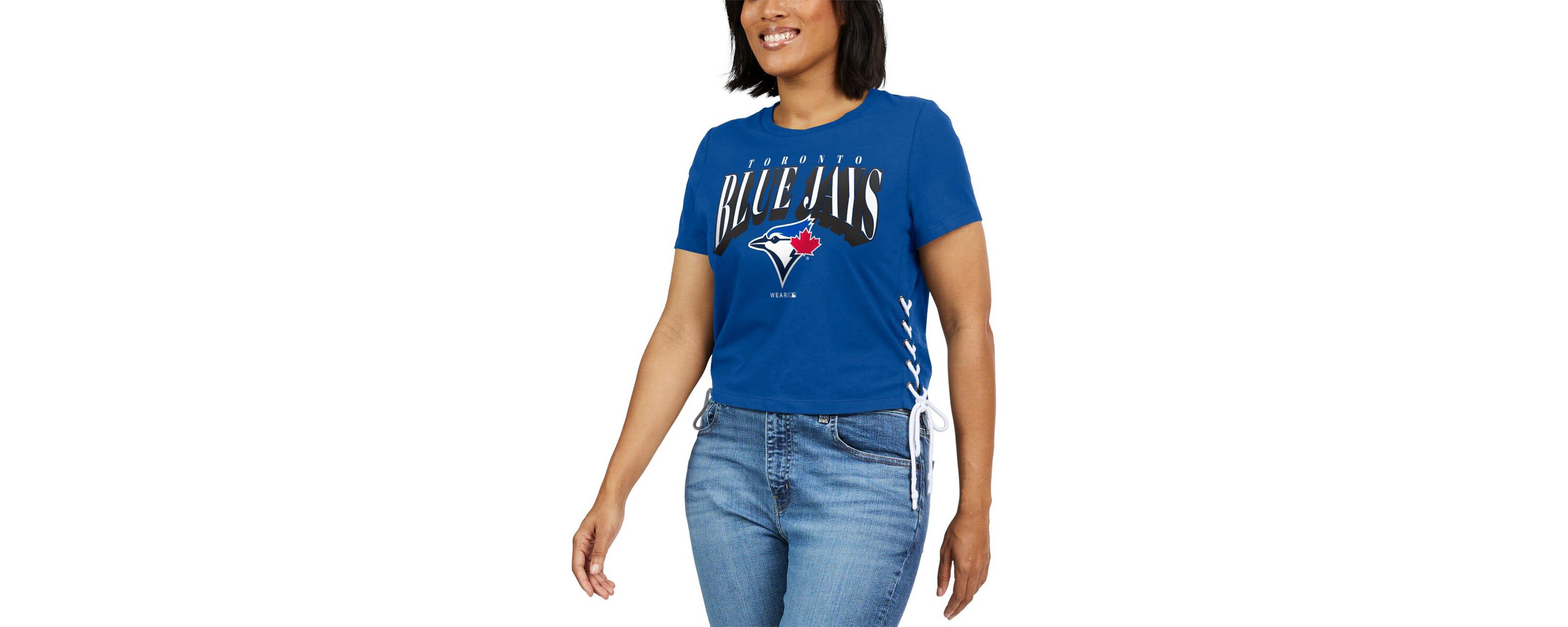 Toronto Blue Jays MLB Toronto Jays Side Lace-Up Cropped T-Shirt