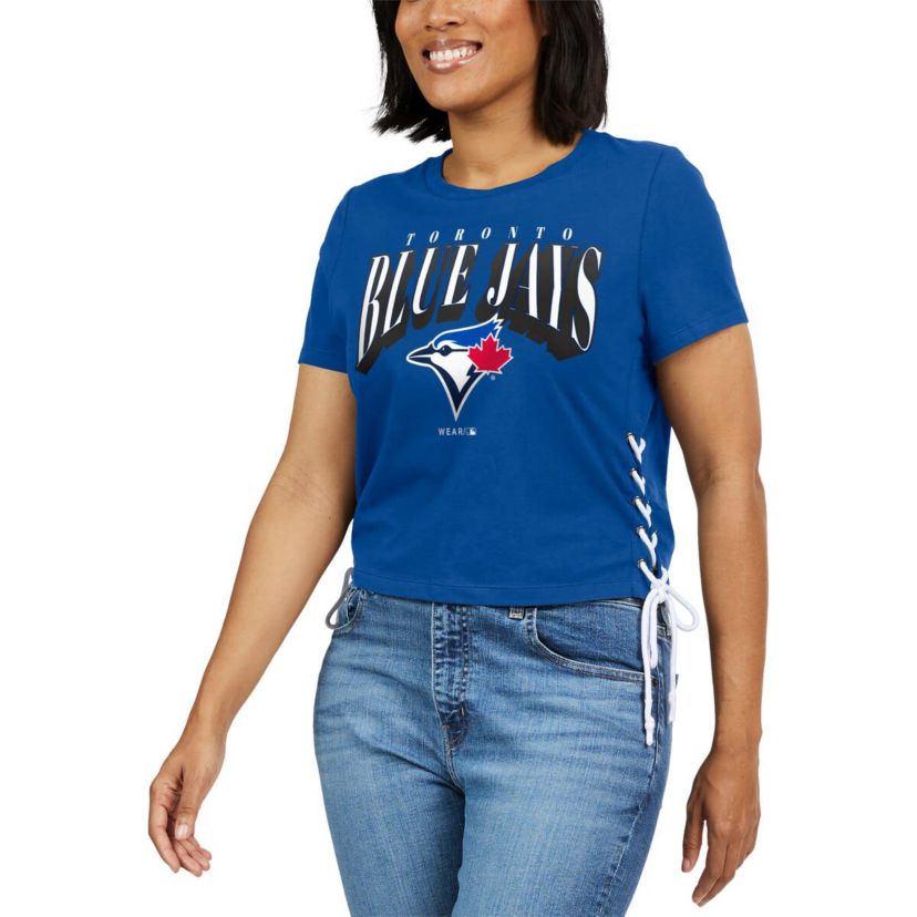 Toronto Blue Jays MLB Toronto Jays Side Lace-Up Cropped T-Shirt