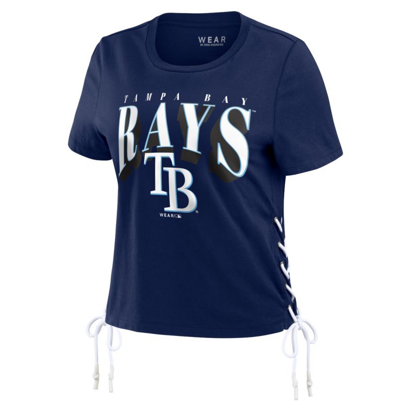MLB Tampa Bay Rays Side Lace-Up Cropped T-Shirt