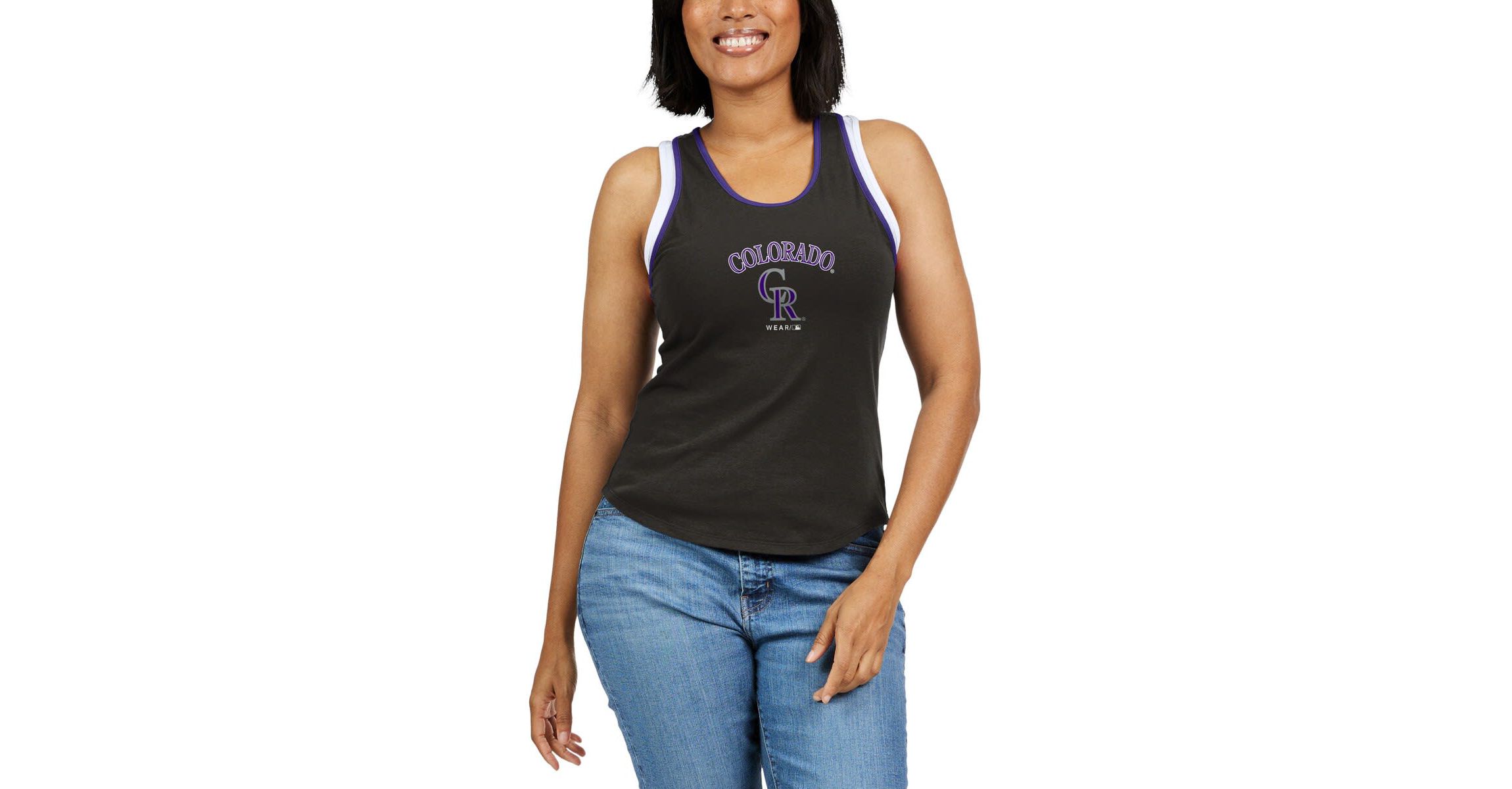 MLB Colorado Rockies Colorblock Racerback Tank Top