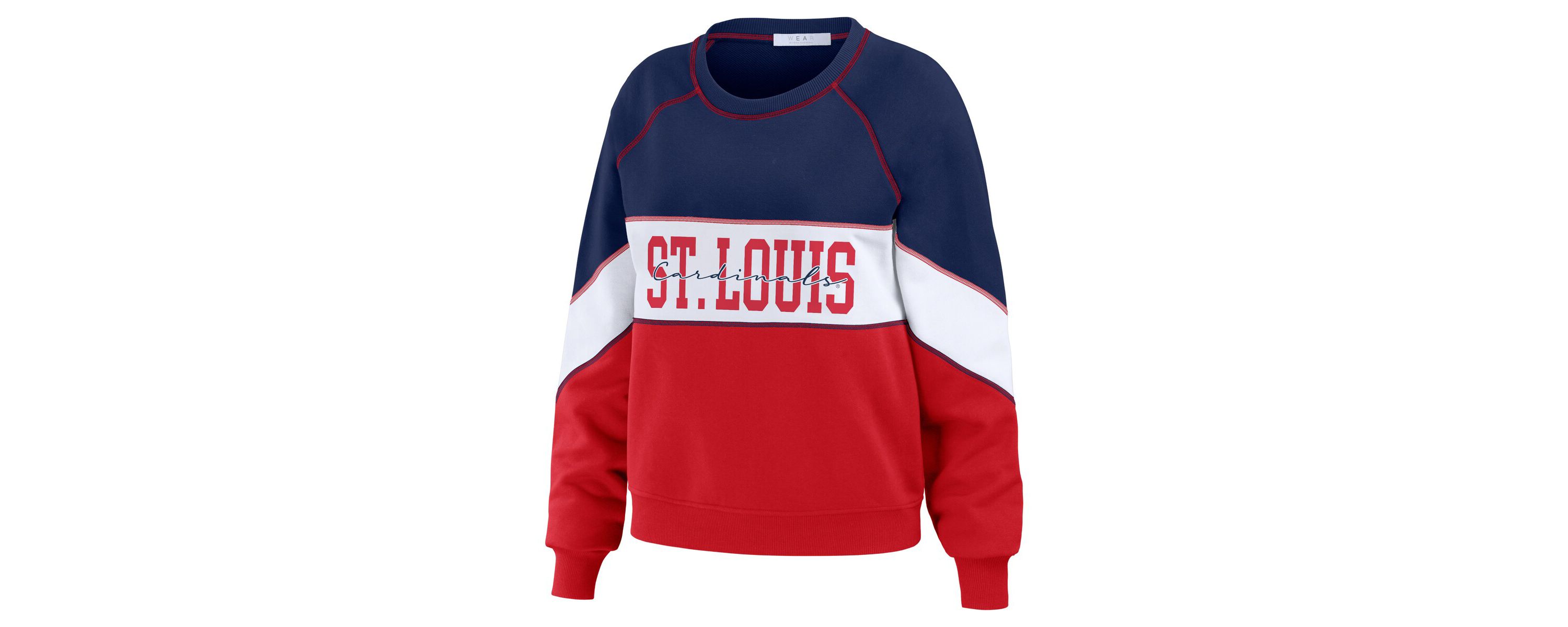 MLB St. Louis Cardinals Color Block Crew Neck Pullover Sweatshirt