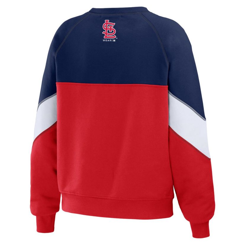 MLB St. Louis Cardinals Color Block Crew Neck Pullover Sweatshirt