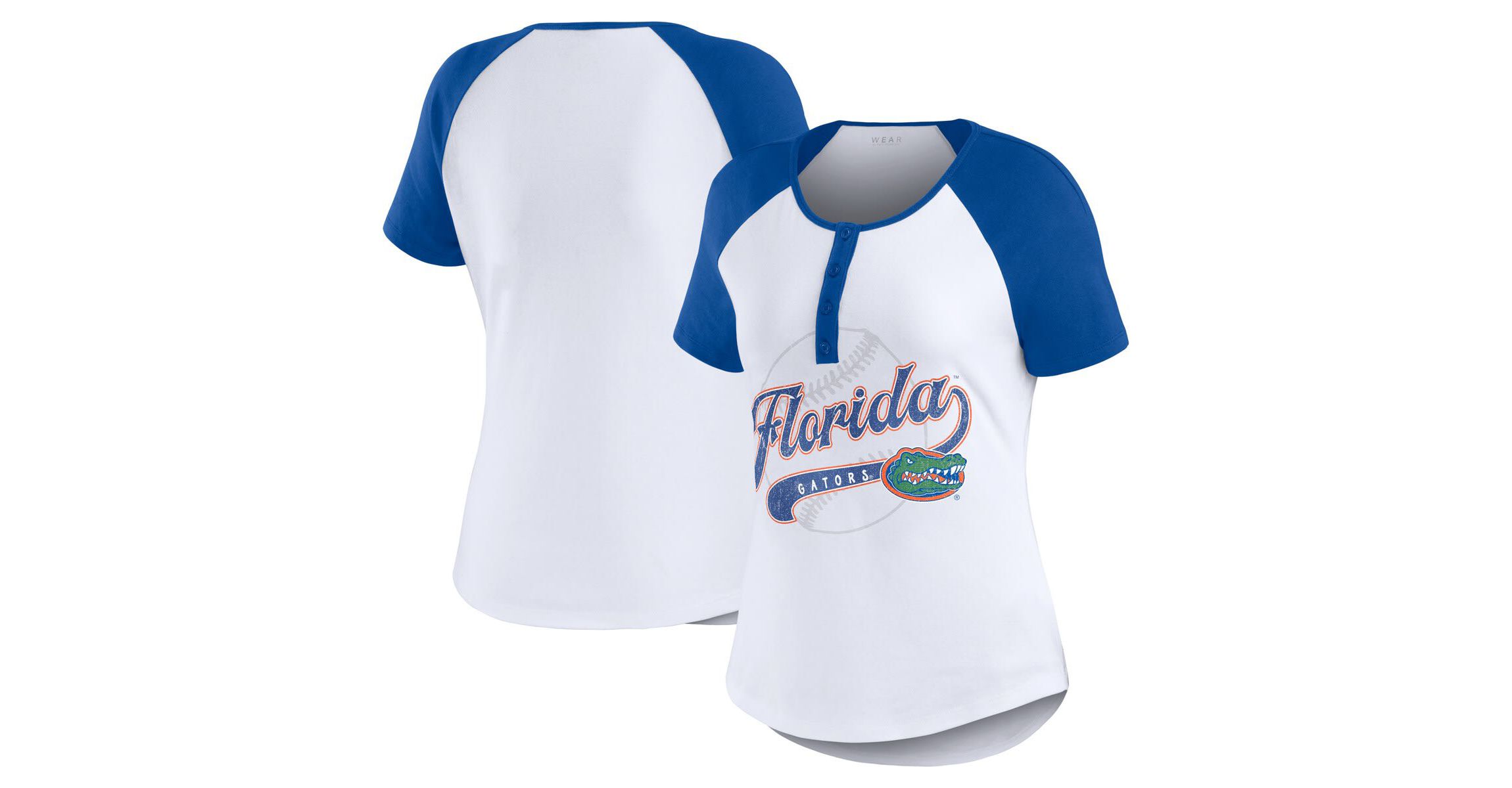 NCAA Florida Gators Baseball Logo Raglan Henley T-Shirt