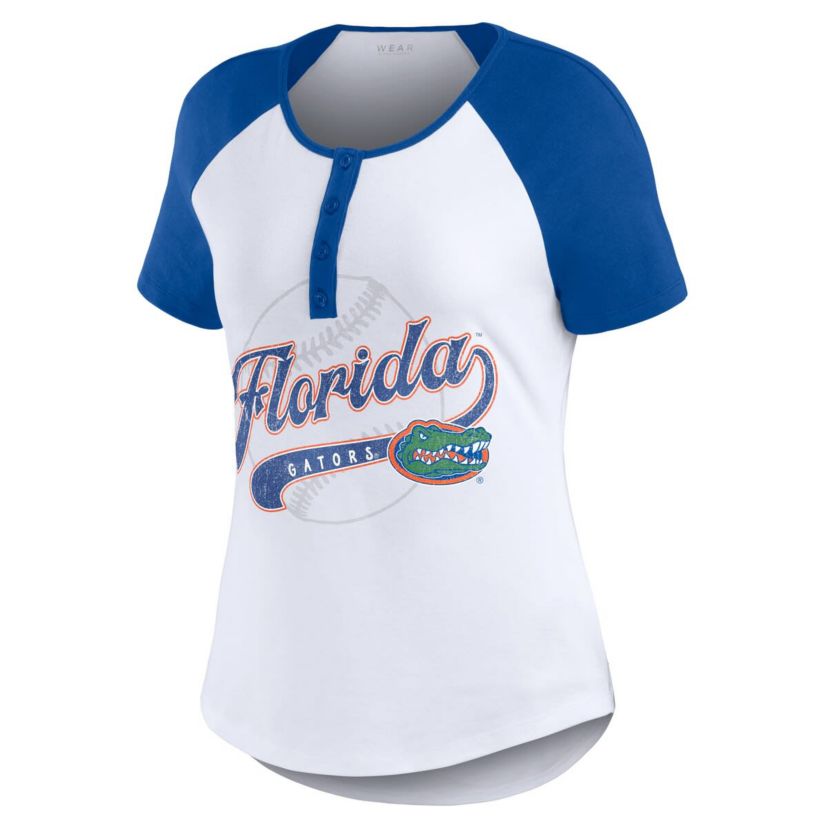 NCAA Florida Gators Baseball Logo Raglan Henley T-Shirt