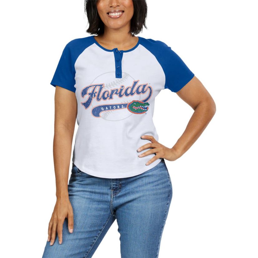 NCAA Florida Gators Baseball Logo Raglan Henley T-Shirt