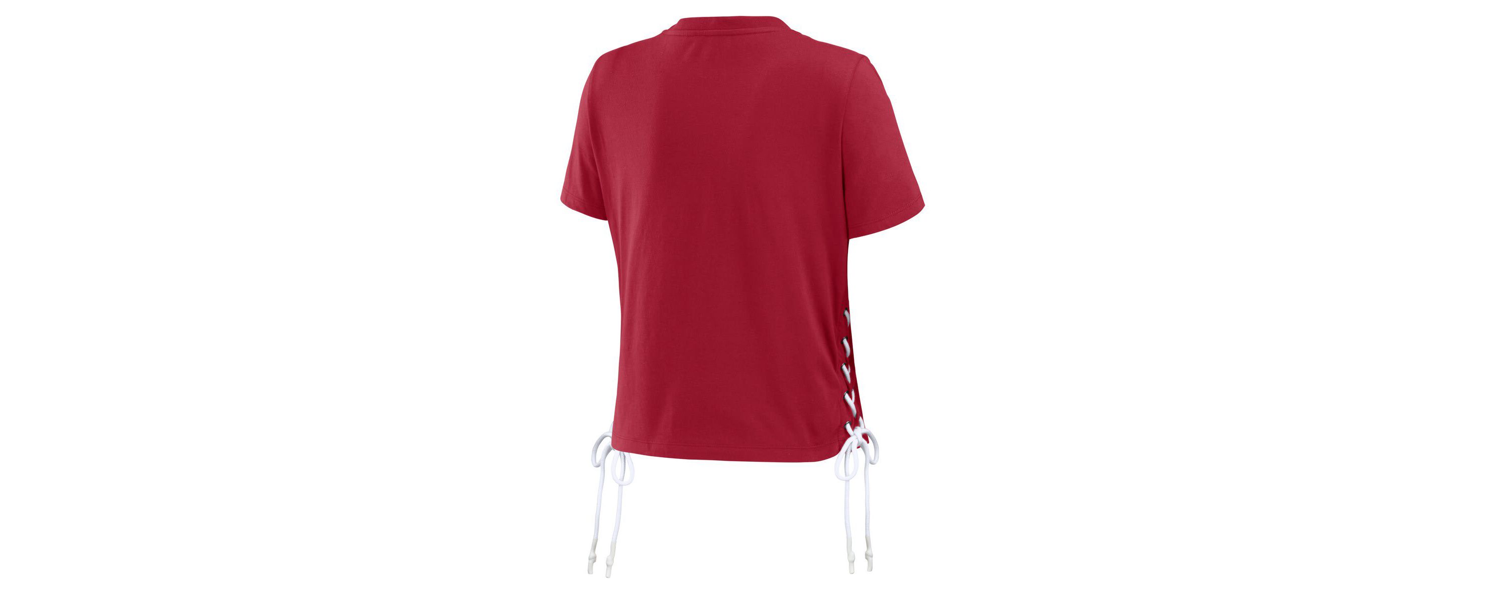NCAA Oklahoma Sooners Side Lace-Up Modest Crop T-Shirt