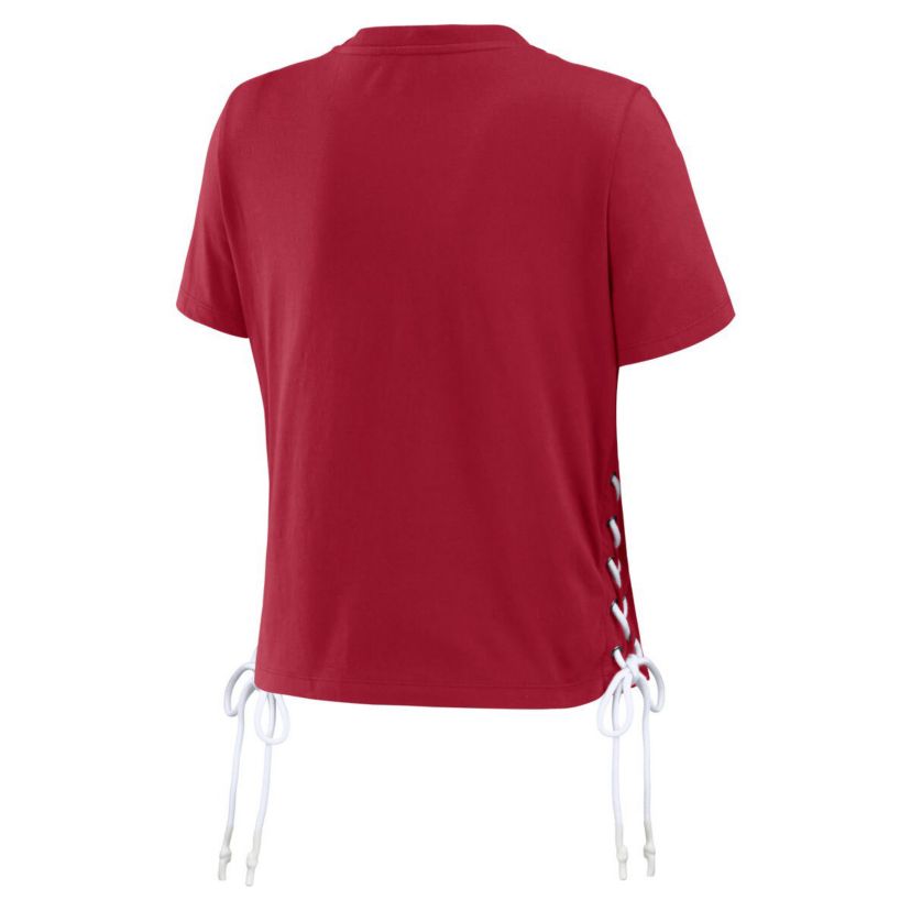 NCAA Oklahoma Sooners Side Lace-Up Modest Crop T-Shirt