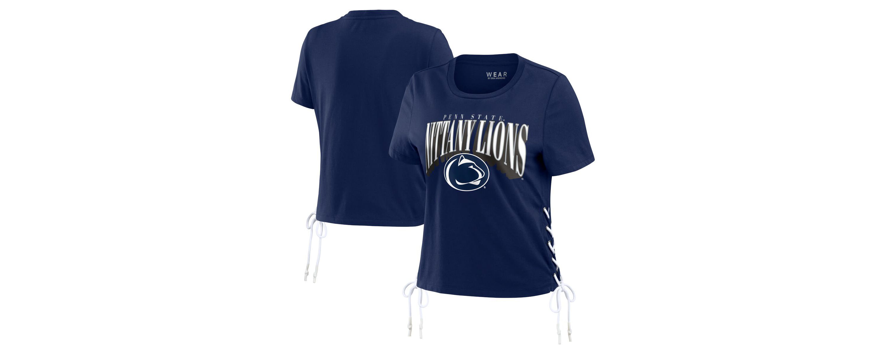NCAA Penn State Nittany Lions Side Lace-Up Modest Crop T-Shirt
