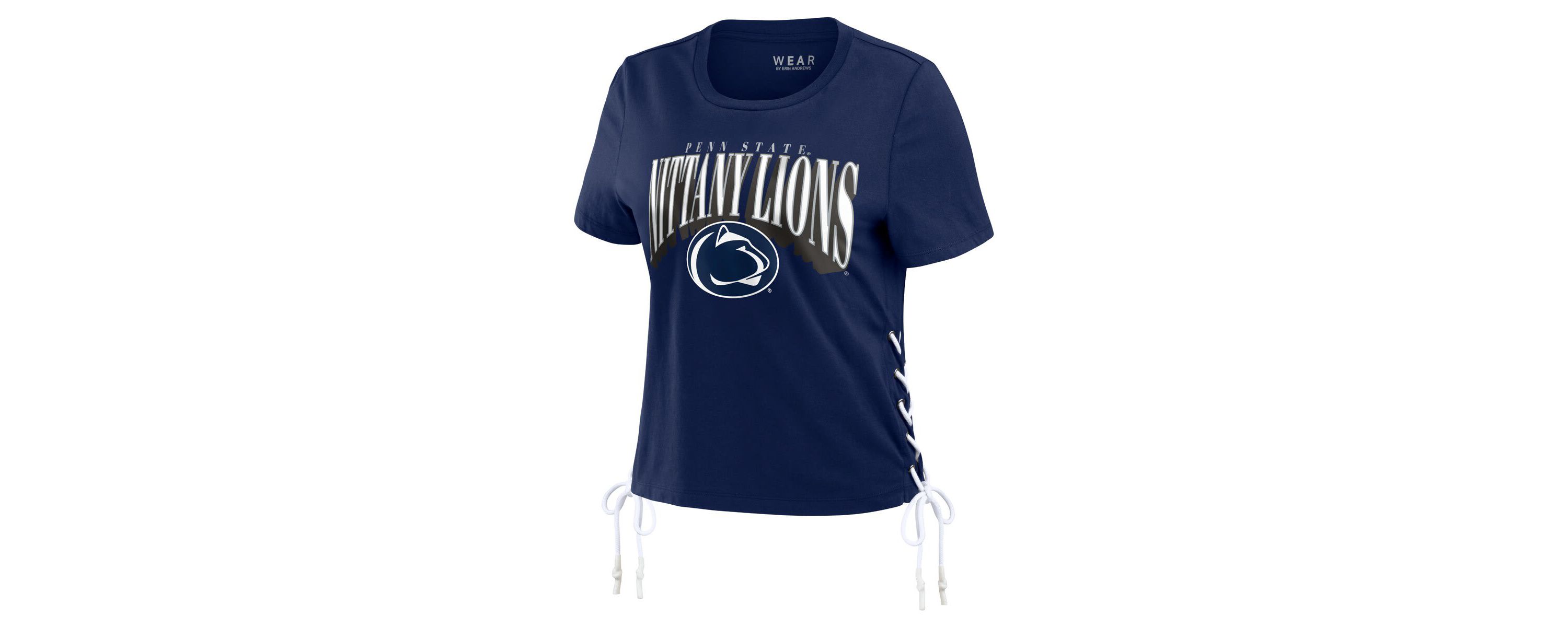 NCAA Penn State Nittany Lions Side Lace-Up Modest Crop T-Shirt