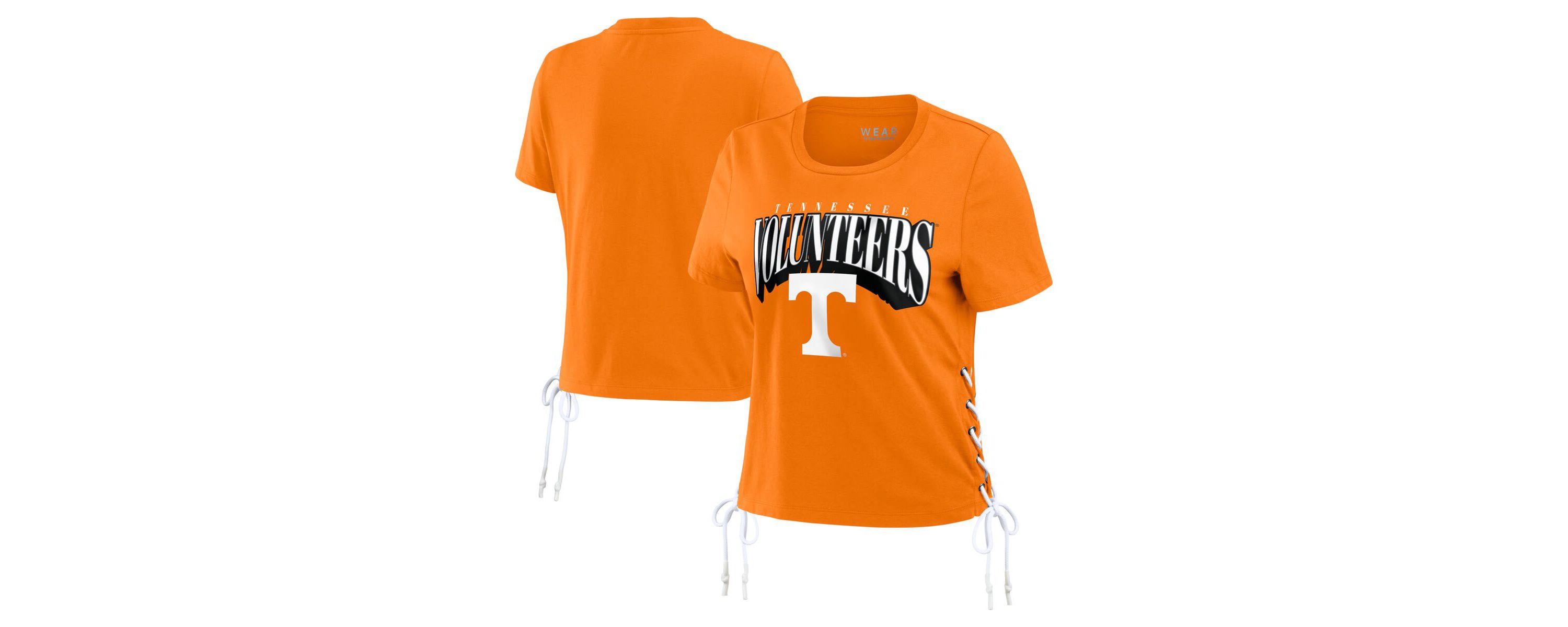 NCAA Tennessee Tennessee Volunteers Side Lace-Up Modest Crop T-Shirt