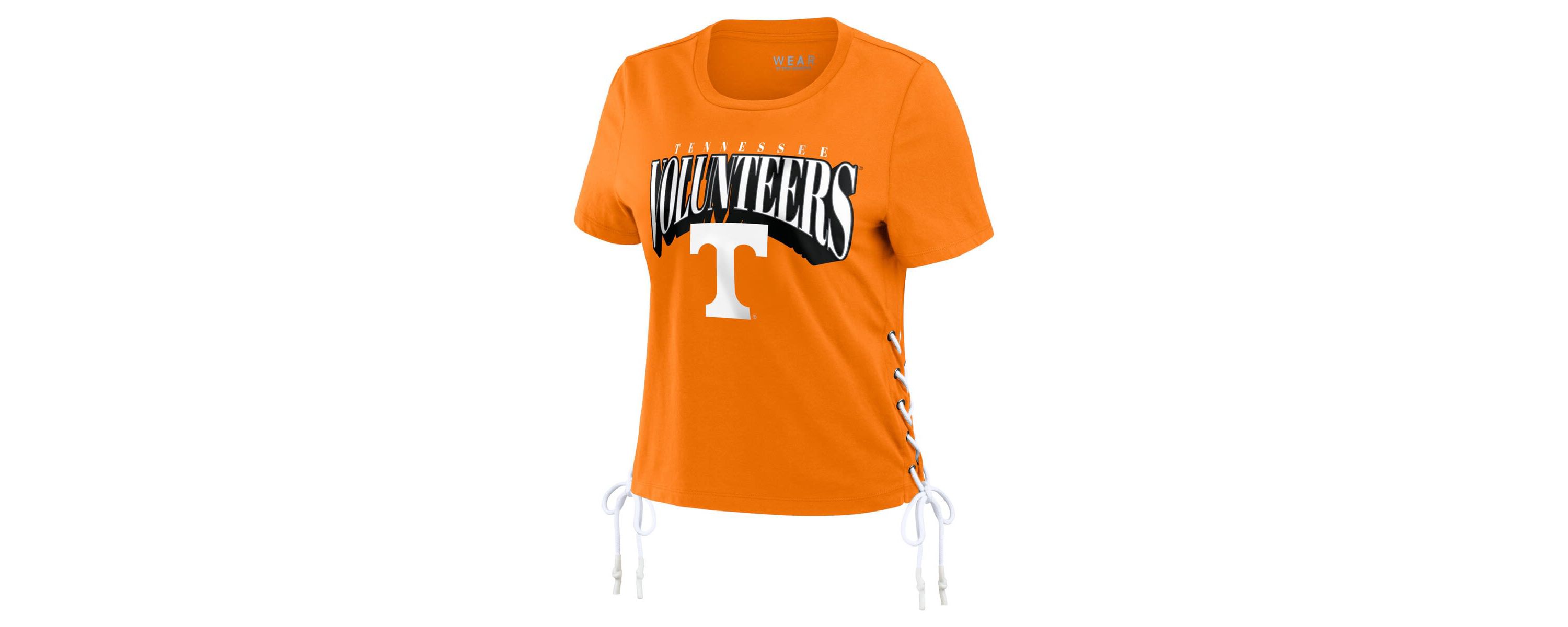 NCAA Tennessee Tennessee Volunteers Side Lace-Up Modest Crop T-Shirt