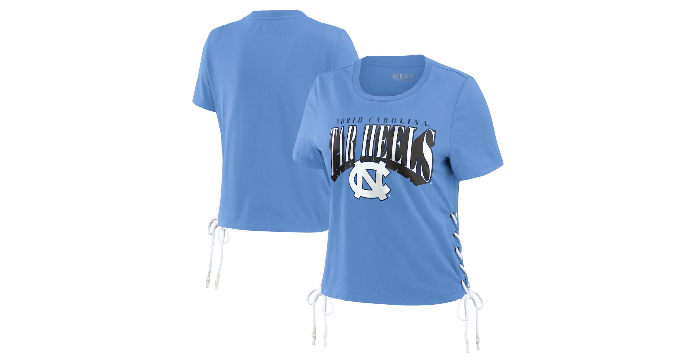 NCAA Carolina North Carolina Tar Heels Side Lace-Up Modest Crop T-Shirt