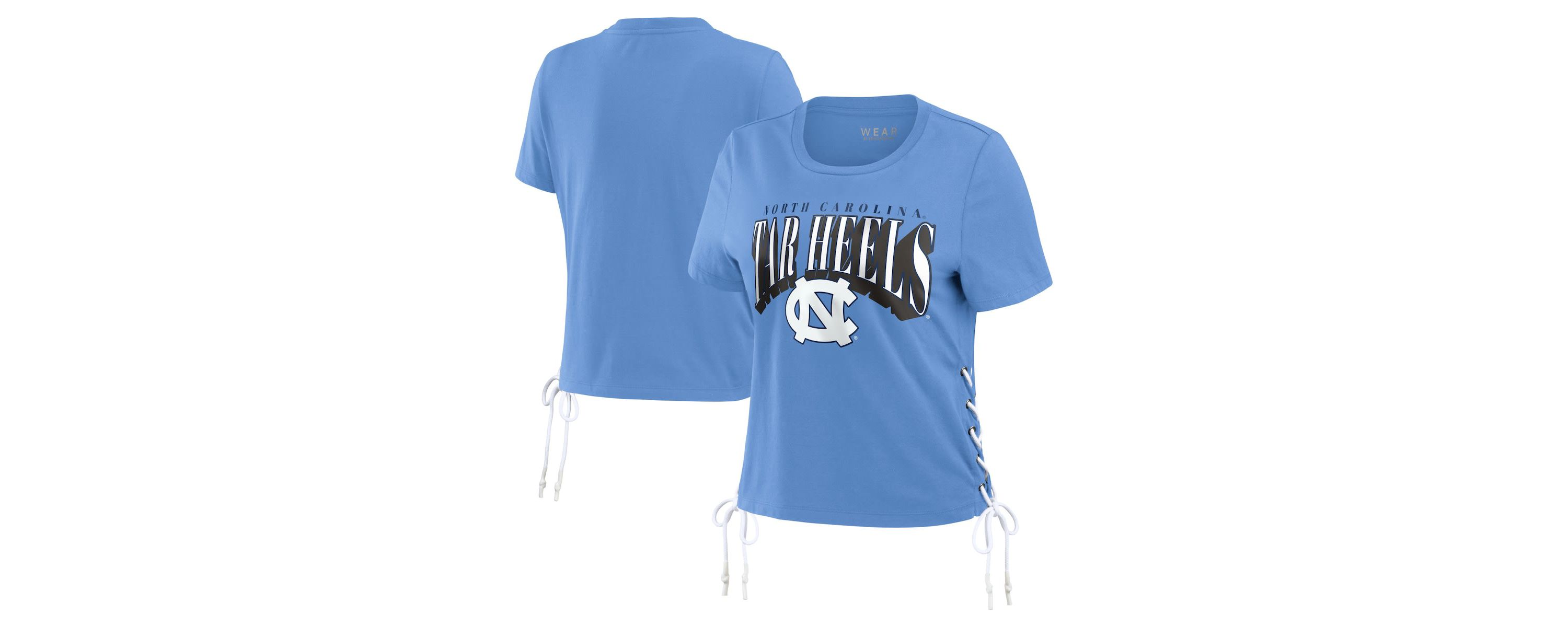 NCAA Carolina North Carolina Tar Heels Side Lace-Up Modest Crop T-Shirt