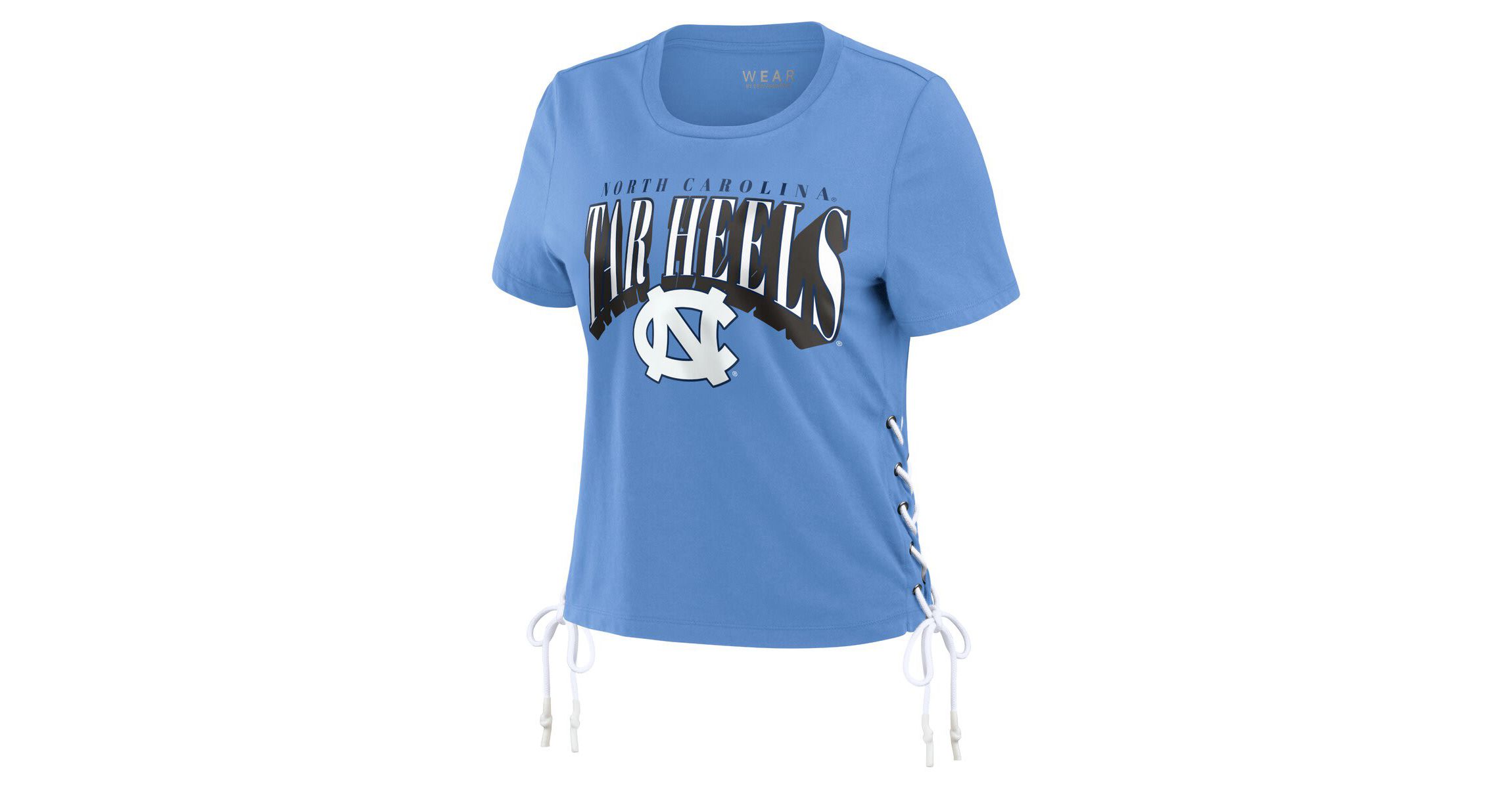 NCAA Carolina North Carolina Tar Heels Side Lace-Up Modest Crop T-Shirt