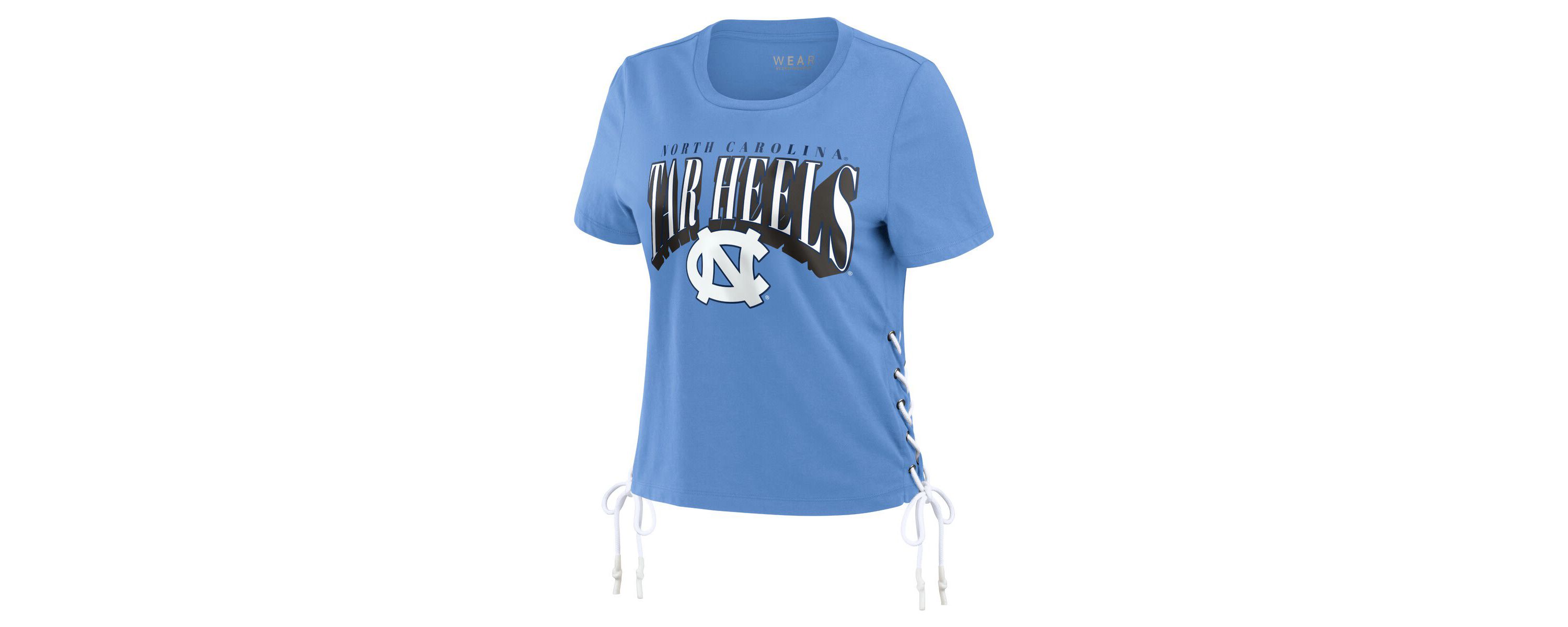 NCAA Carolina North Carolina Tar Heels Side Lace-Up Modest Crop T-Shirt