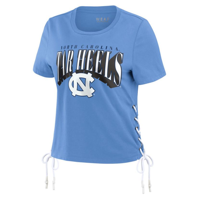 NCAA Carolina North Carolina Tar Heels Side Lace-Up Modest Crop T-Shirt