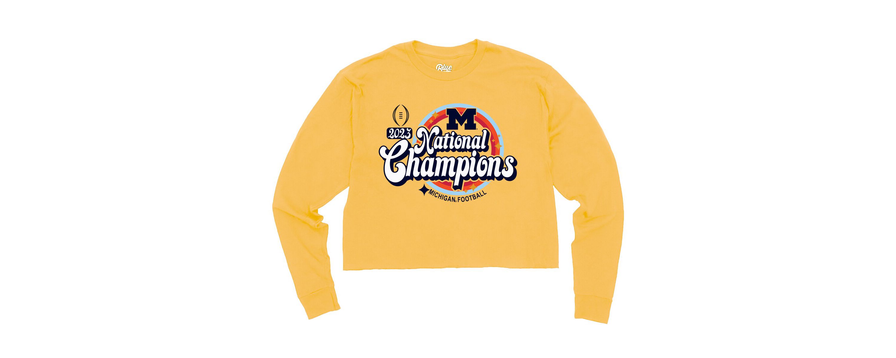 NCAA Michigan Wolverines NCAA Football Playoff 2023 National s Cropped Long Sleeve T-Shirt