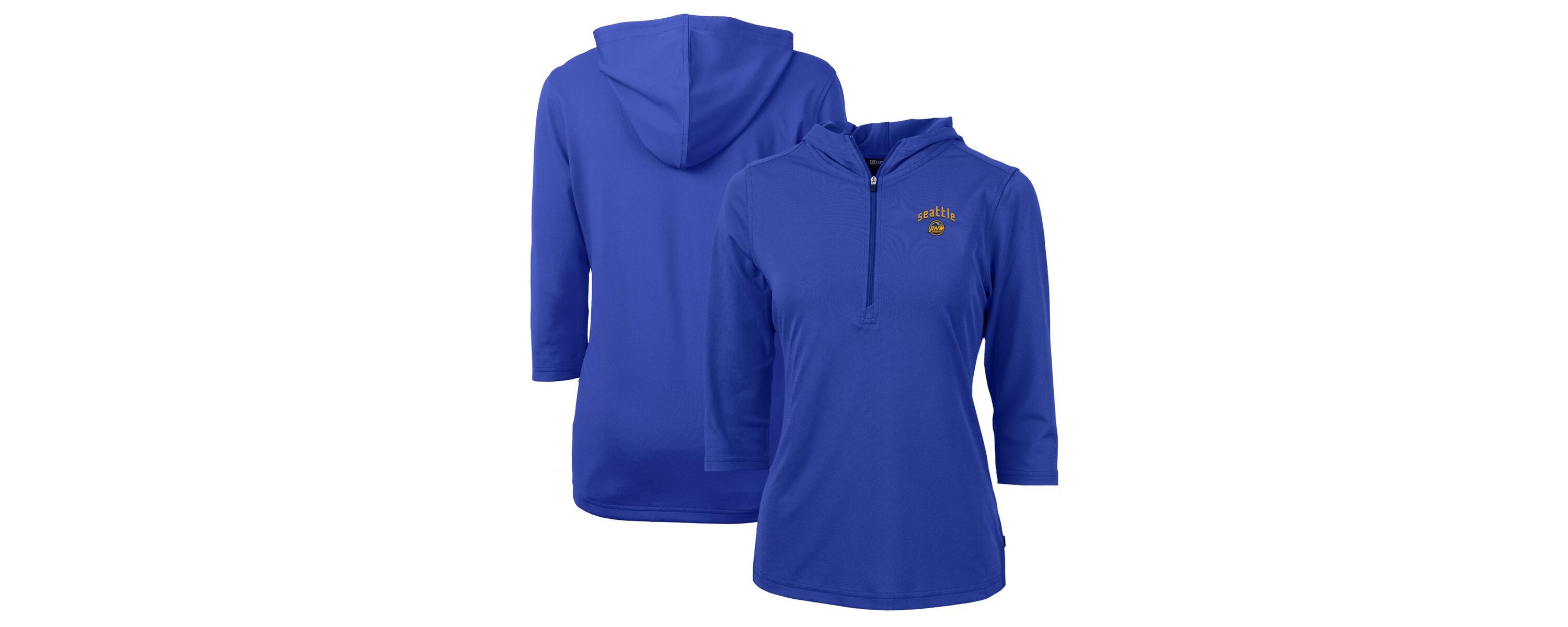 MLB Seattle Mariners City Connect Virtue Eco Pique Half-Zip 3/4 Sleeve Pullover Hoodie