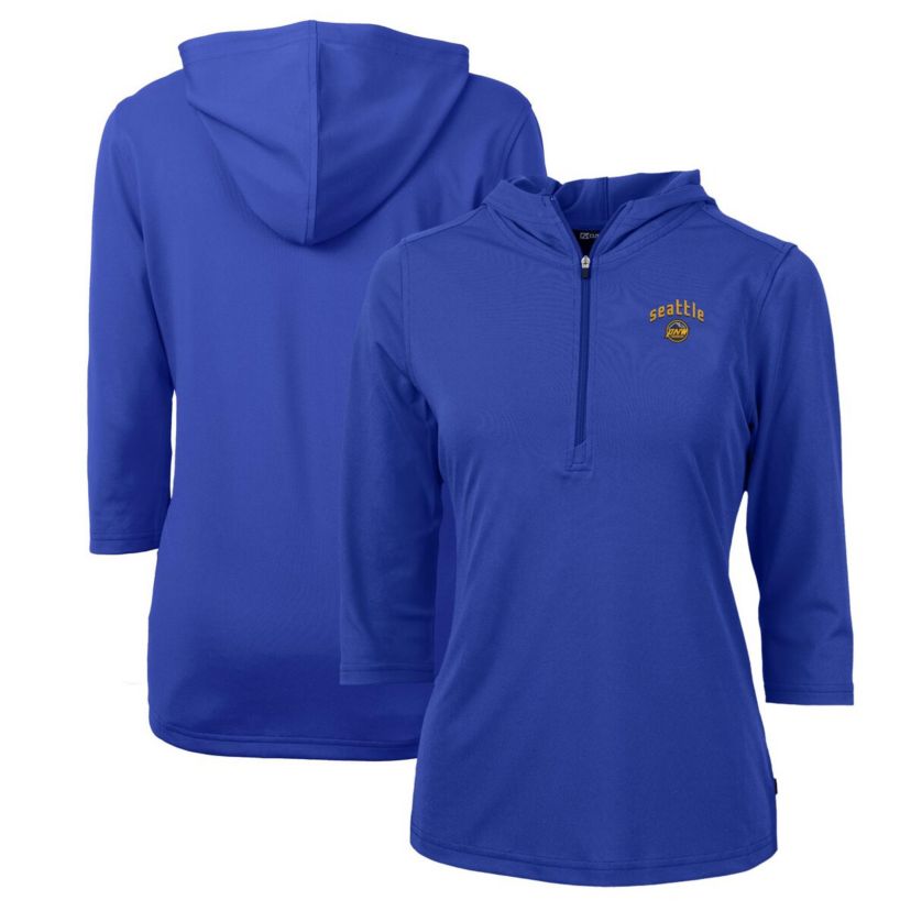 MLB Seattle Mariners City Connect Virtue Eco Pique Half-Zip 3/4 Sleeve Pullover Hoodie