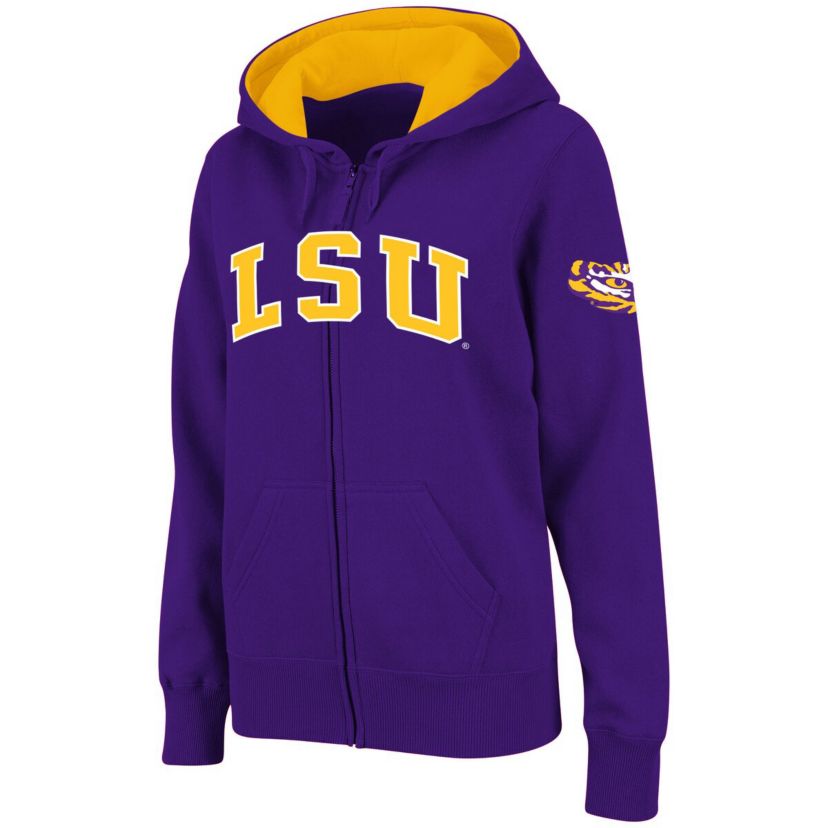 NCAA LSU Tigers Arched Name Full-Zip Hoodie
