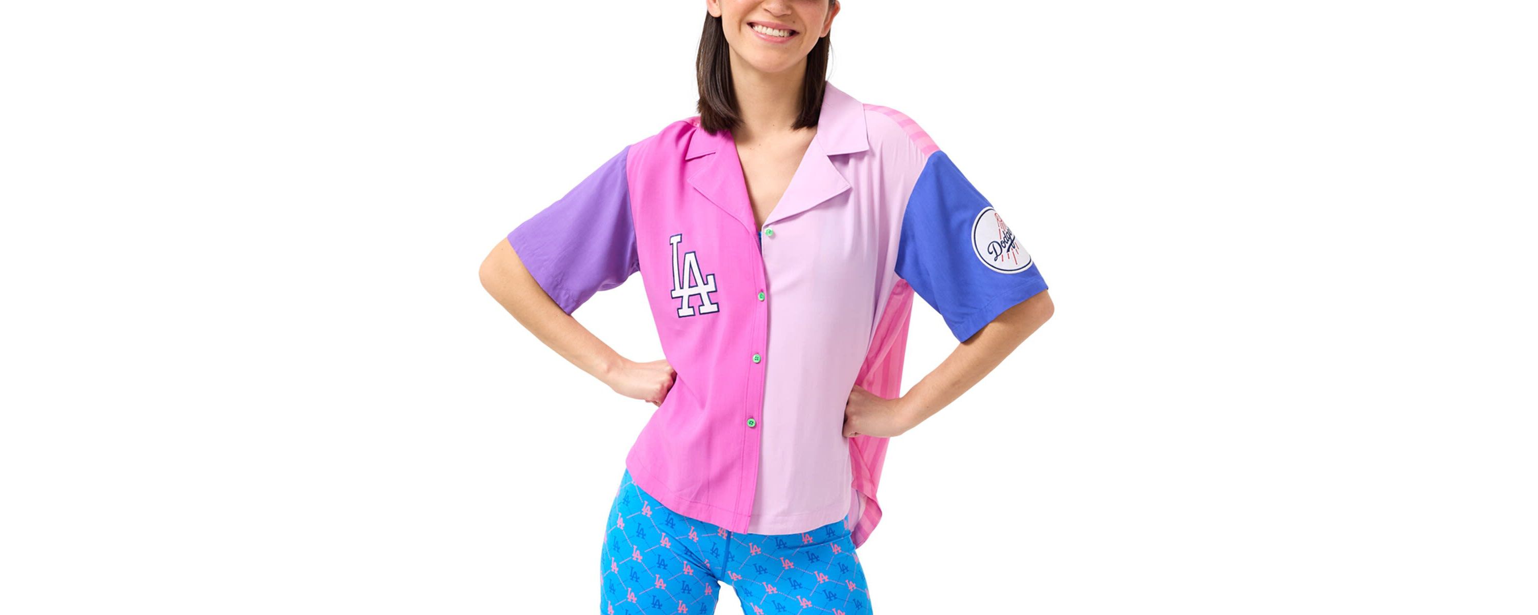 MLB Los Angeles Dodgers Color Block Button-Up Shirt