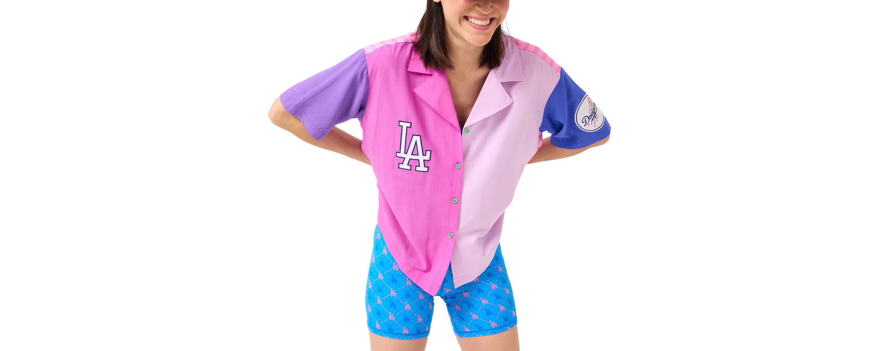MLB Los Angeles Dodgers Color Block Button-Up Shirt