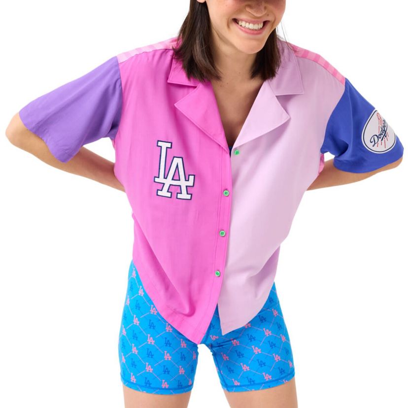 MLB Los Angeles Dodgers Color Block Button-Up Shirt