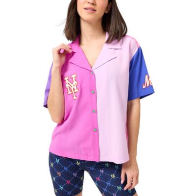 Terez MLB New York Mets Color Block Button-Up Shirt