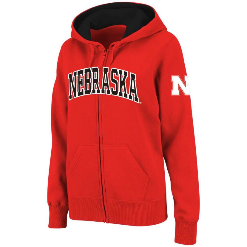 NCAA Nebraska Huskers Arched Name Full-Zip Hoodie