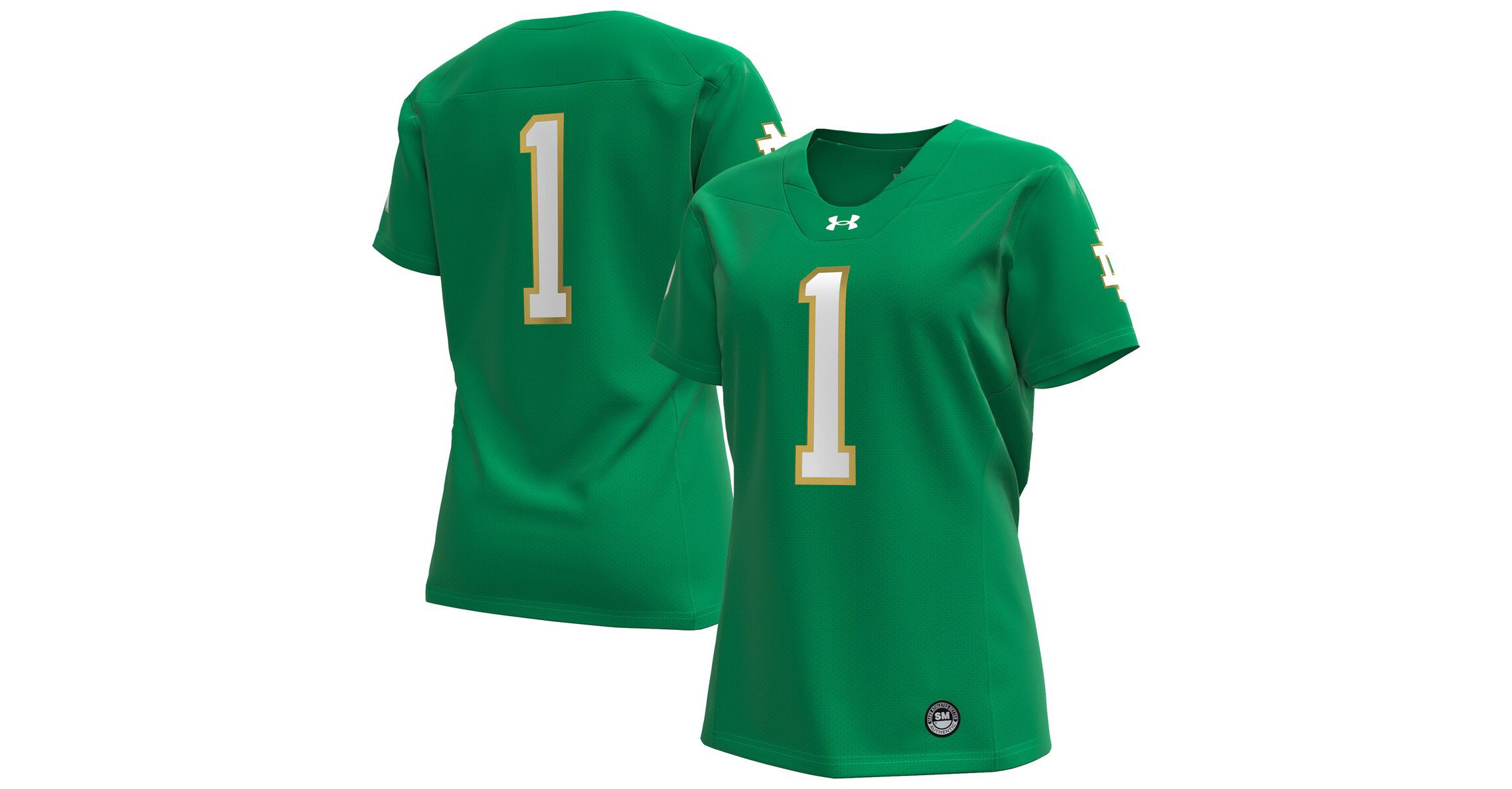 NCAA Under Armour #1 Kelly Notre Dame Fighting Irish Replica Football Jersey