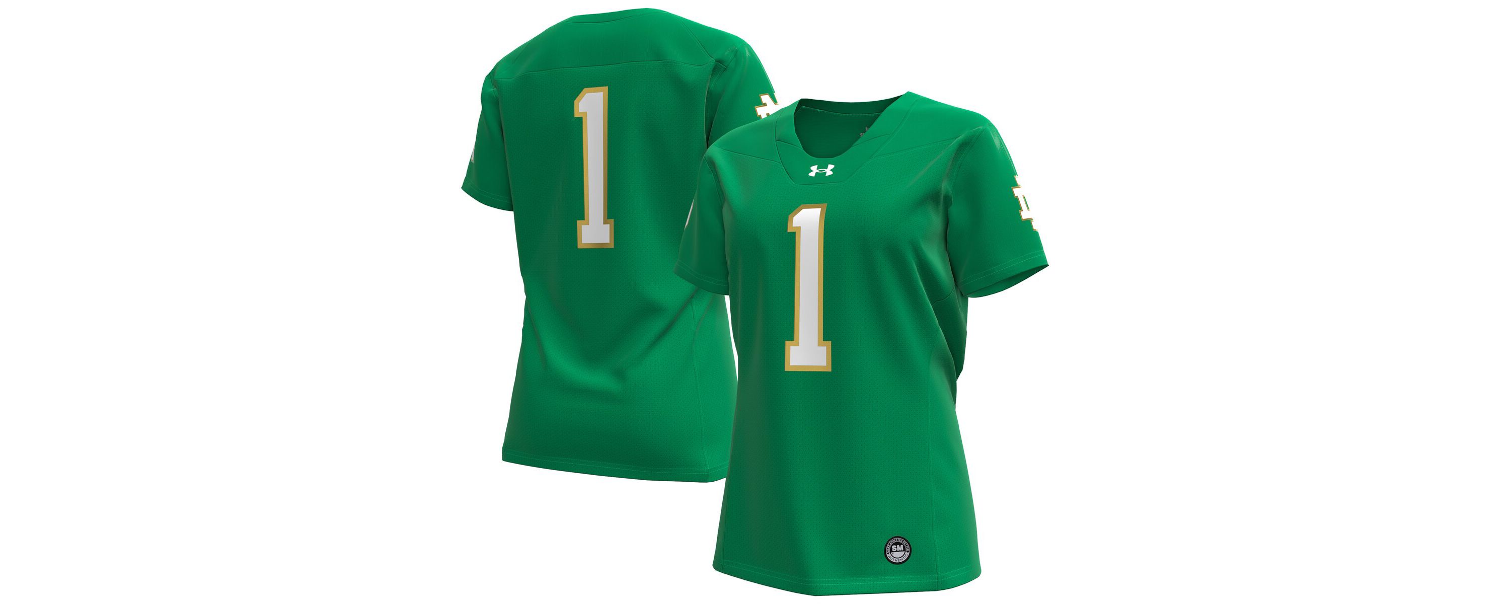 NCAA Under Armour #1 Kelly Notre Dame Fighting Irish Replica Football Jersey