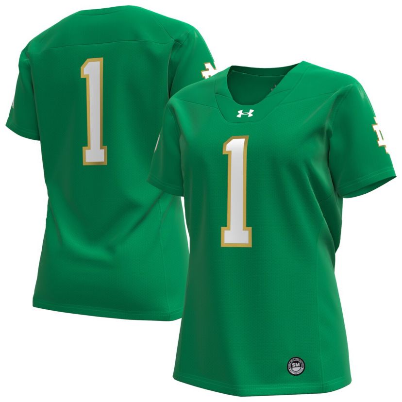 NCAA Under Armour #1 Kelly Notre Dame Fighting Irish Replica Football Jersey