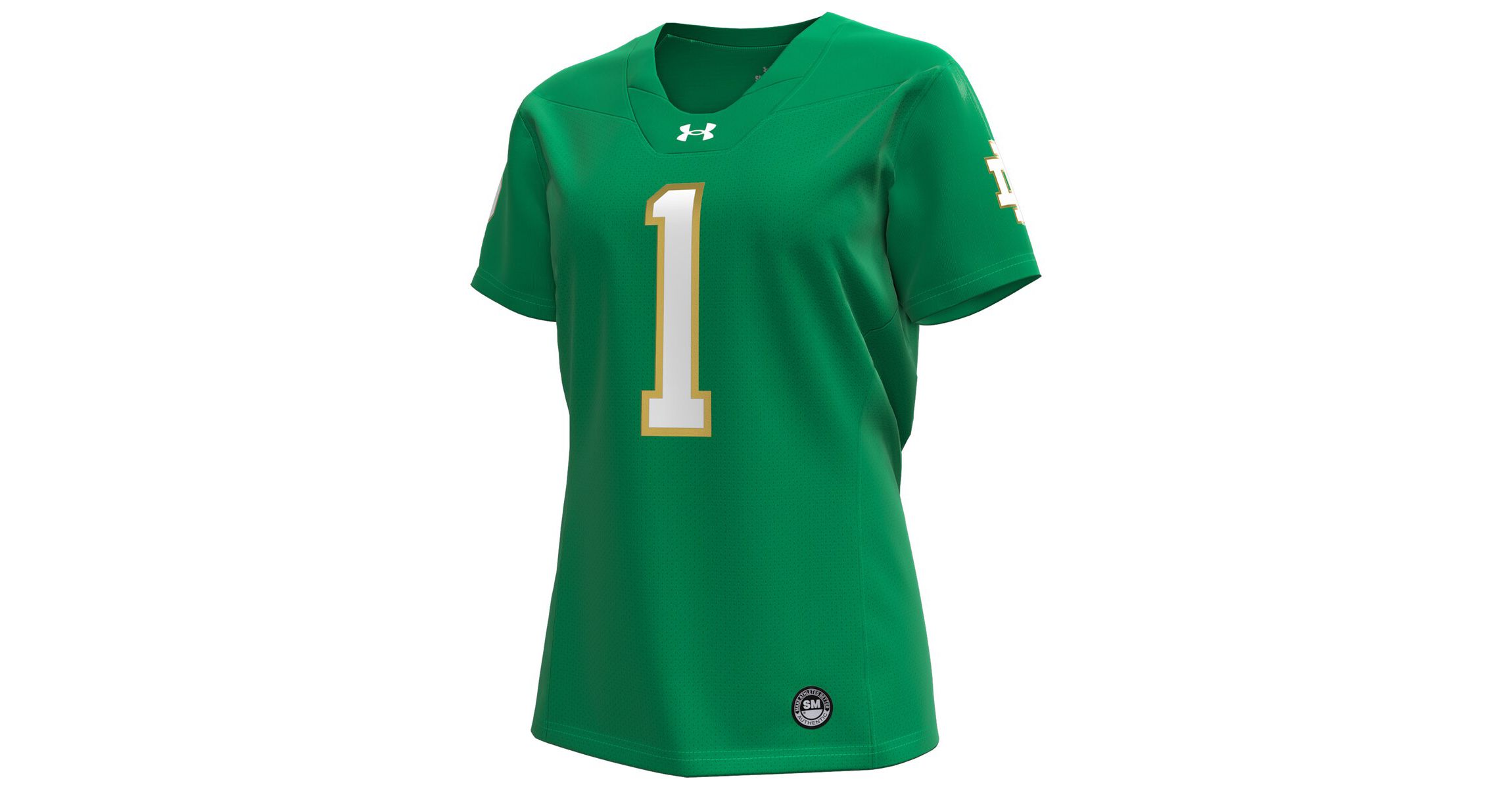 NCAA Under Armour #1 Kelly Notre Dame Fighting Irish Replica Football Jersey