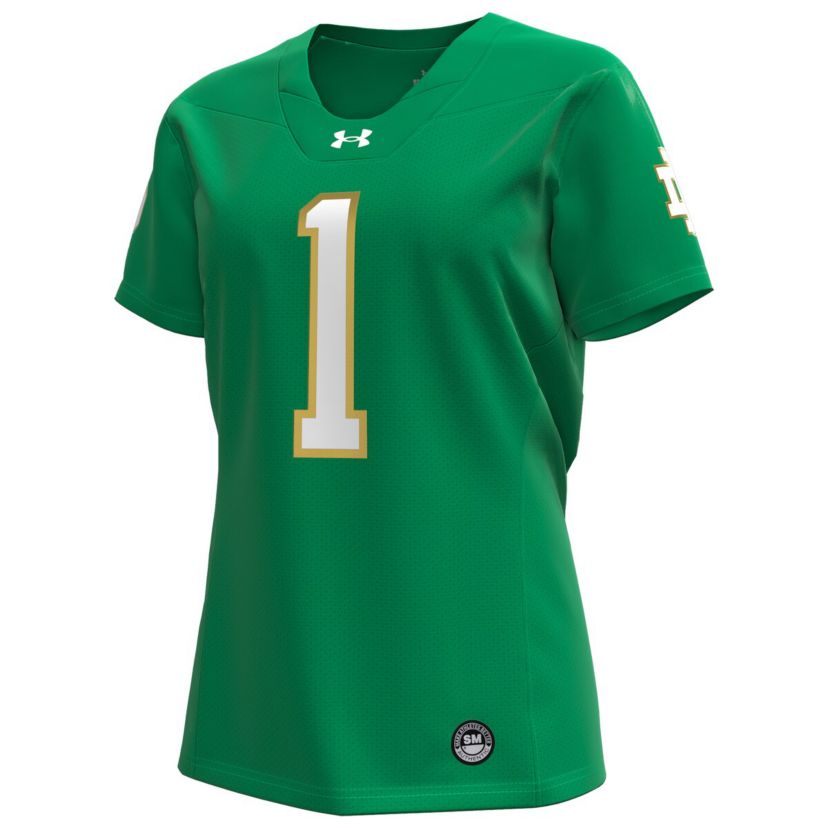 NCAA Under Armour #1 Kelly Notre Dame Fighting Irish Replica Football Jersey