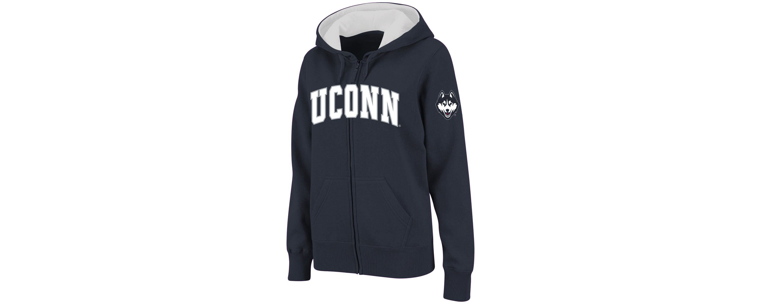 Connecticut Huskies NCAA UConn Huskies Arched Name Full-Zip Hoodie