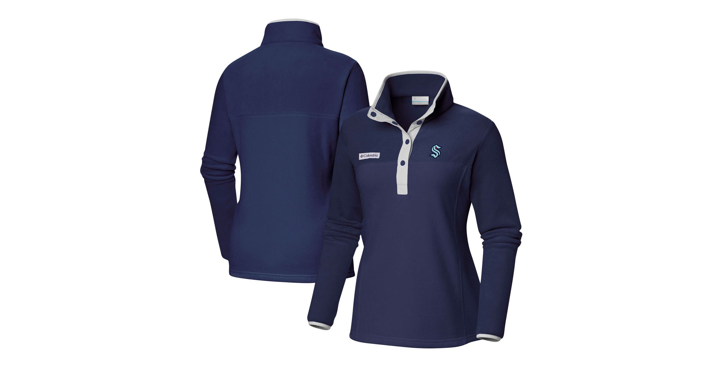 NHL Deep Sea Seattle Kraken Benton Springs Half-Snap Jacket