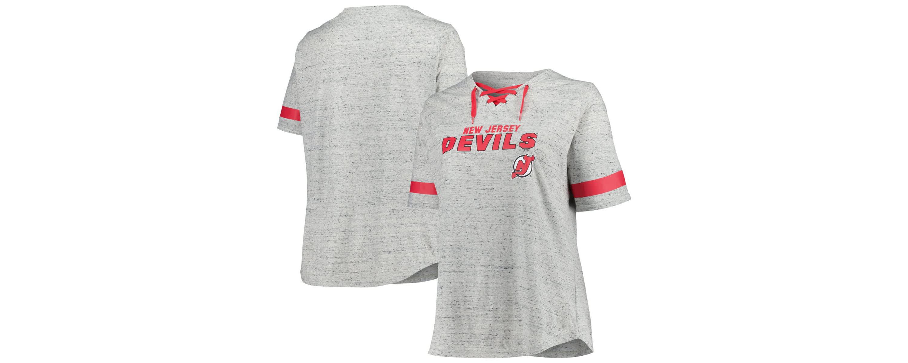 NHL Fanatics New Jersey Devils Plus Size Lace-Up T-Shirt